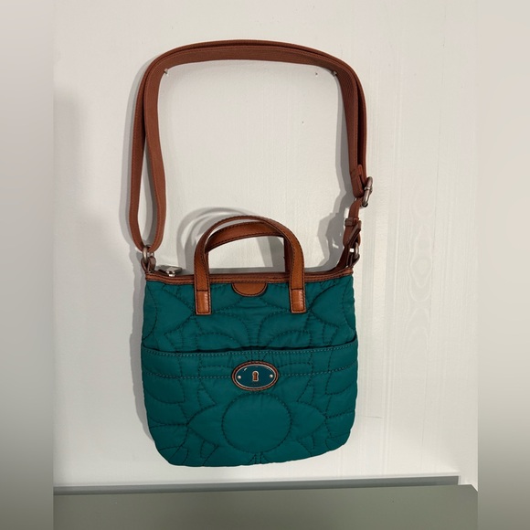 Fossil Handbags - Fossil Green and Brown Crossbody Bag with Adjustable Strap